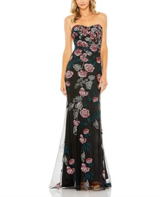Mac Duggal - 66442M Strapless Floral Print Mikado Evening Gown main image 0