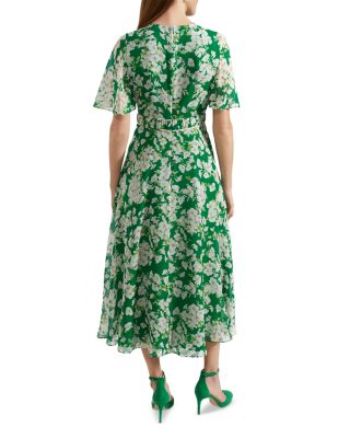 Bronwyn Floral Print Silk Midi Dress