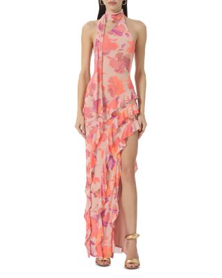 AFRM Desiree Faux Scarf Ruffle Dress Bloomingdale s