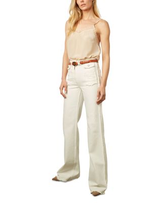 Raw Hem Jeans in Ecru