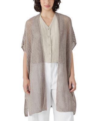 Eileen Fisher - Linen D&eacute;lav&eacute; Long Cardigan