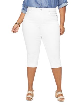 NYDJ Plus - Marilyn High Rise Straight Cropped Jeans in Optic White