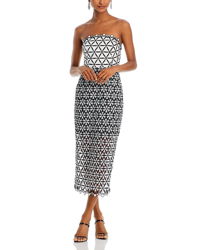 1310022 Black Geometric Strap Dress
