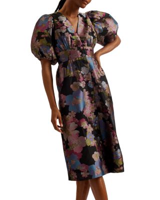 Ted Baker Button Front Jacquard Midi Dress | Bloomingdale's