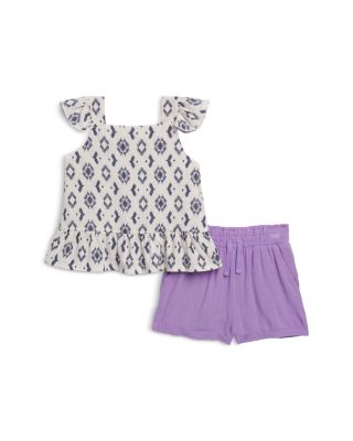 Splendid - Girls' Ikat Ruffled Tank Top & Shorts Set - Little Kid