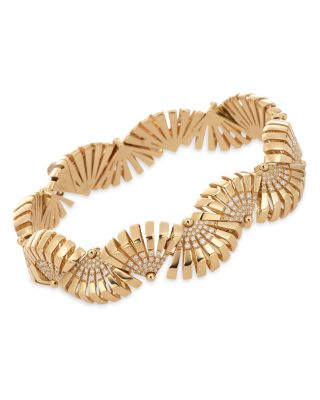Miseno Jewelry 18K Yellow Gold Raggi Diamond Fan Bracelet