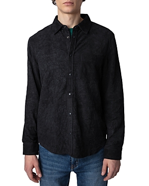 Zadig & Voltaire Serge Crinkle Leather Shirt