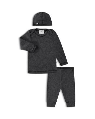 Paigelauren Unisex Ribbed Long Sleeve Tee, Leggings & Cap Set - Baby