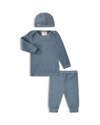 Paigelauren Unisex Ribbed Long Sleeve Tee, Leggings & Cap Set - Baby