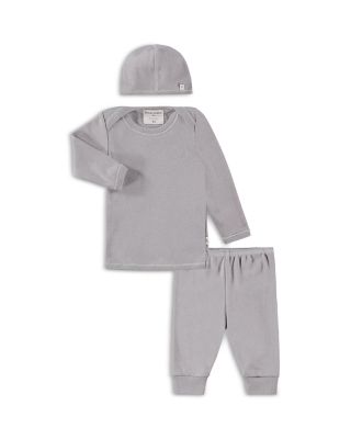 Paigelauren Unisex Ribbed Long Sleeve Tee, Leggings & Cap Set - Baby