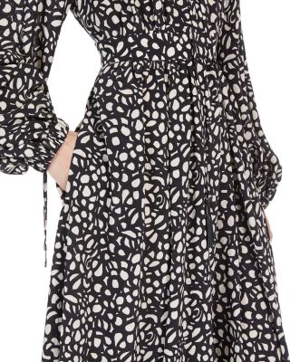 ☆DT☆入手困難☆上品Silk Long Dress/URBANIA/MaxMara Max Mara Urbania Dot Print Long Sleeve Silk Maxi Dress