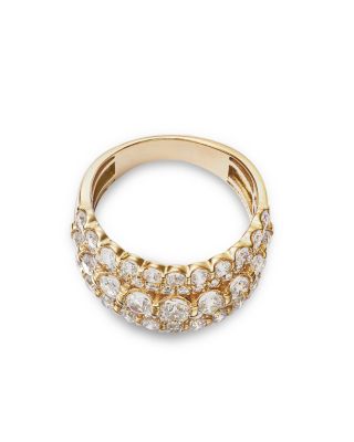 Diamond Multi Row Ring in 14K Yellow Gold, 2.0 tcw 
