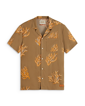 Scotch & Soda Palm Print Short Sleeve Shirt