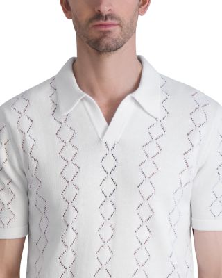 Cotton Perforated Knit Polo 