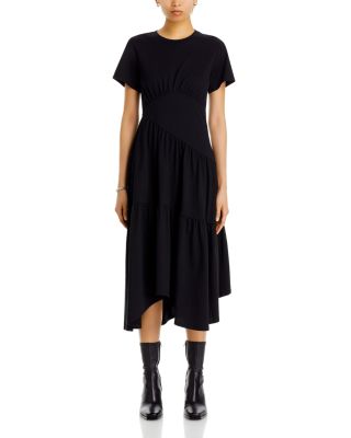 Gathered Seam Short Sleeve Dress