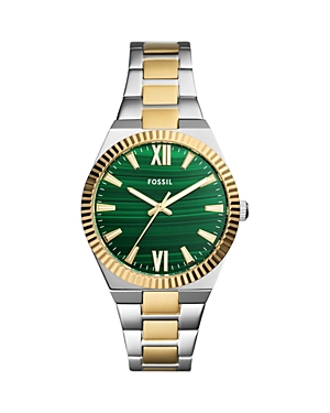 Fossil Women's Scarlette Three-hand Two-tone Stainless Steel Watch 38mm In Green/two-tone