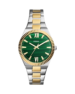 Shop Fossil Scarlette Watch, 38mm In Green/two-tone