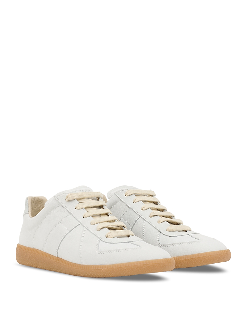 Maison Margiela White Leather Sneakers In Multi