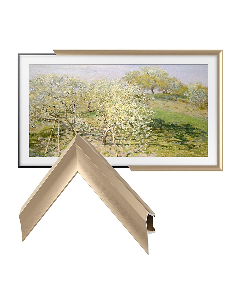 Deco Tv Frames 75 Alloy Prismatic Frame For Samsung The Frame Tv 2021-2024 In Pale Gold-tone