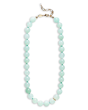 Shop Anni Lu Ball Mixed Bead Collar Necklace, 15.55-17.32 In Blue/gold