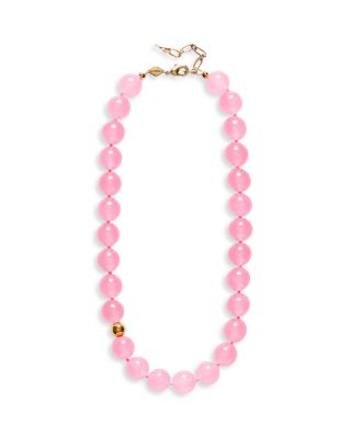 ANNI LU - Pink Bubbles Mixed Bead Collar Necklace, 15.55"-17.32"