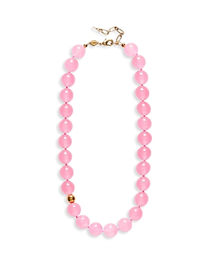 Pink Bubbles Mixed Bead Collar Necklace, 15.55-17.32