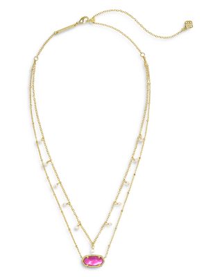 Elisa Cultured Pearl Multi Strand Necklace in 14K Gold Plated, 20"