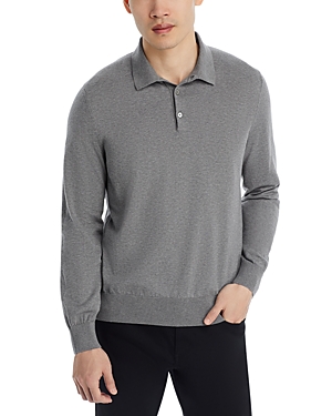 Shop Hugo Boss Gemello Cotton Polo Sweater In Silver