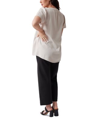 Maternity Short Sleeve Woven Top