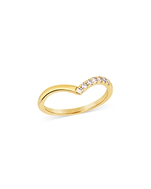 Shop Bloomingdale's Champagne Diamond Chevron Ring In 14k Yellow Gold, 0.15 Ct. T.w.