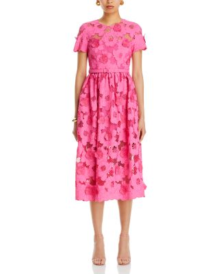 Self-Portrait Lace Belted Midi Dress | Bloomingdale's Women