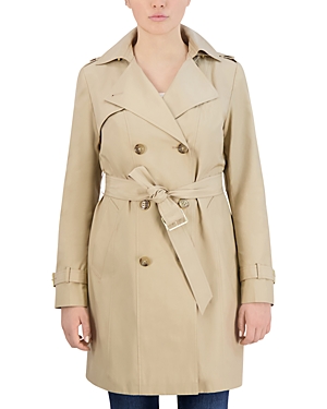 Shop Cole Haan Belted Trench Coat In Khaki
