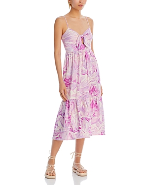 Shop Aqua Tie Front Midi Dress - 100% Exclusive In Lavender