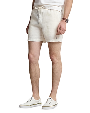 Polo Ralph Lauren Linen Classic Fit 6 Drawstring Shorts In White