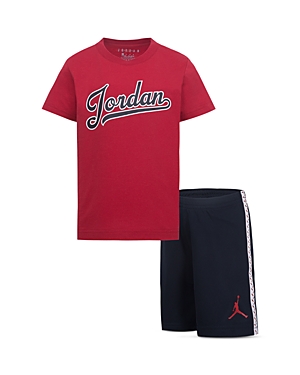 Shop Jordan Boys' Mj Flight Tee & Mesh Shorts Set - Little Kid In Black
