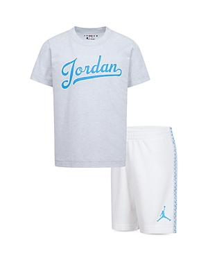 Shop Jordan Boys' Mj Flight Tee & Mesh Shorts Set - Little Kid In White