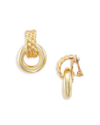 Kenneth Jay Lane - Donut Doorknocker Clip On Earrings
