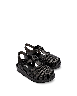 Mini Melissa Kids' Girls' Mini Posfin Sandals - Toddler In Black Glitter