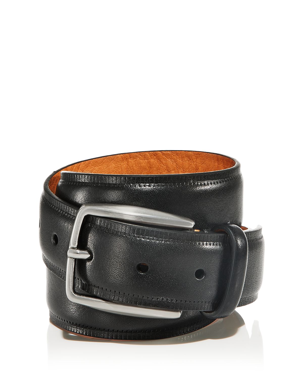 The Men's Store at Bloomingdale's Men's Brushed Nickel Buckle Italian Leather Belt - Exclusive