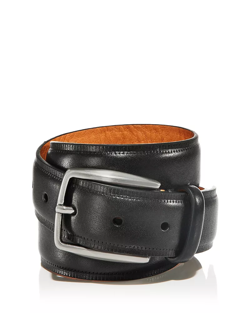 The Men's Store at Bloomingdale's Men's Brushed Nickel Buckle Italian Leather Belt - Exclusive