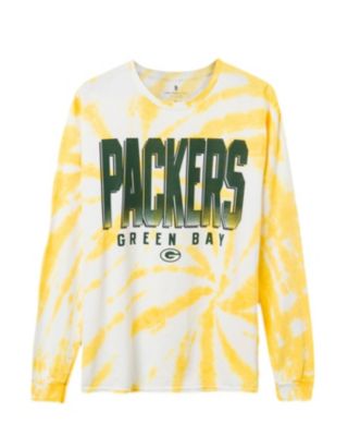 Junk Food Clothing - Unisex NFL Green Bay Packers Game Time Tie Dye Long Sleeve
