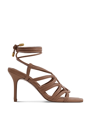 Shop Reiss Women's Keira Square Toe Strappy High Heel Sandals In Nude