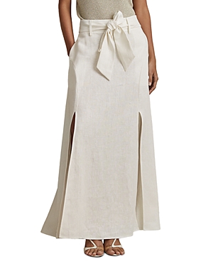 Shop Reiss Abigail Linen A Line Skirt In White