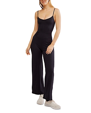 Shop Free People Up At Night Sleeveless Jumpsuit In Black