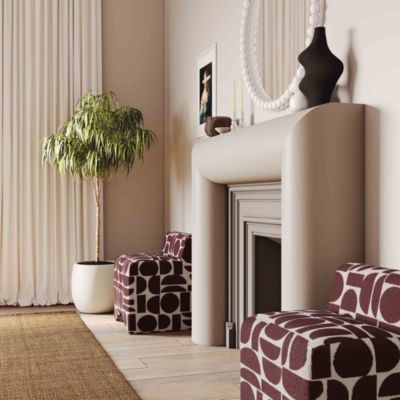  Pippa Geometric Jacquard Weave Stool in Merlot