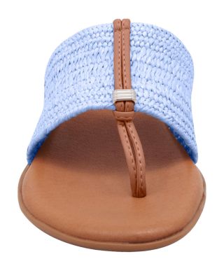 Women's Nice Slip On Woven Slide Thong Sandals