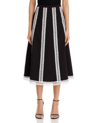 Eyelet Trim A Line Skirt