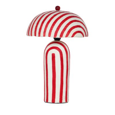 Maiori Striped Papier Mache Table Lamp