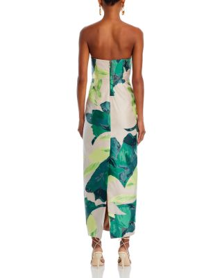 Asymmetrical Tropical Midi Dress