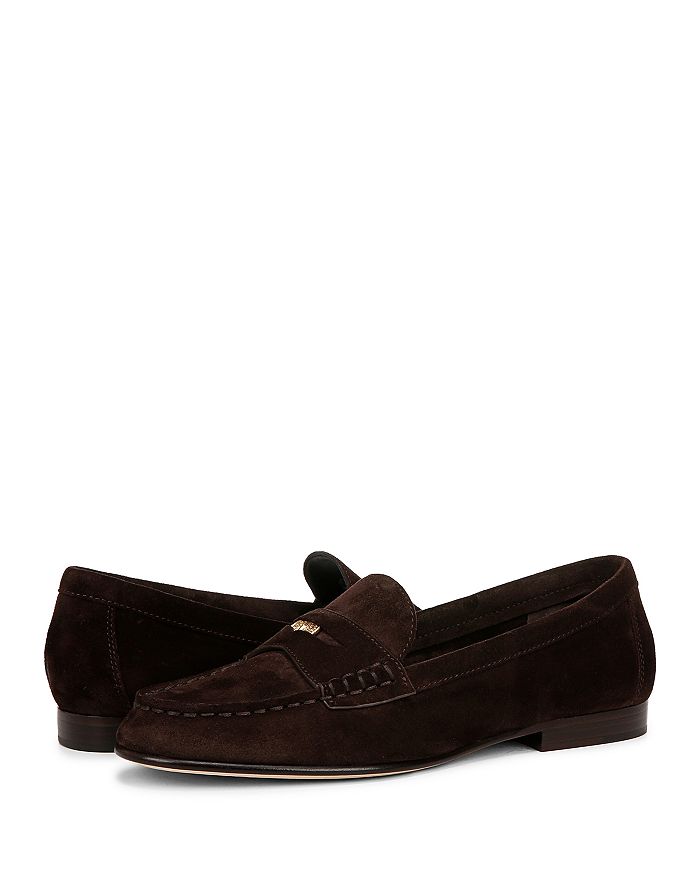 Veronica Beard Suede Coin Penny Loafers In Espresso